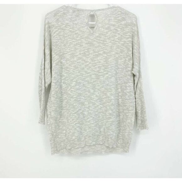 Liz‎ Claiborne Gray Silver Shimmer Sweater Oversized Pullover Size Small - Picture 4 of 5